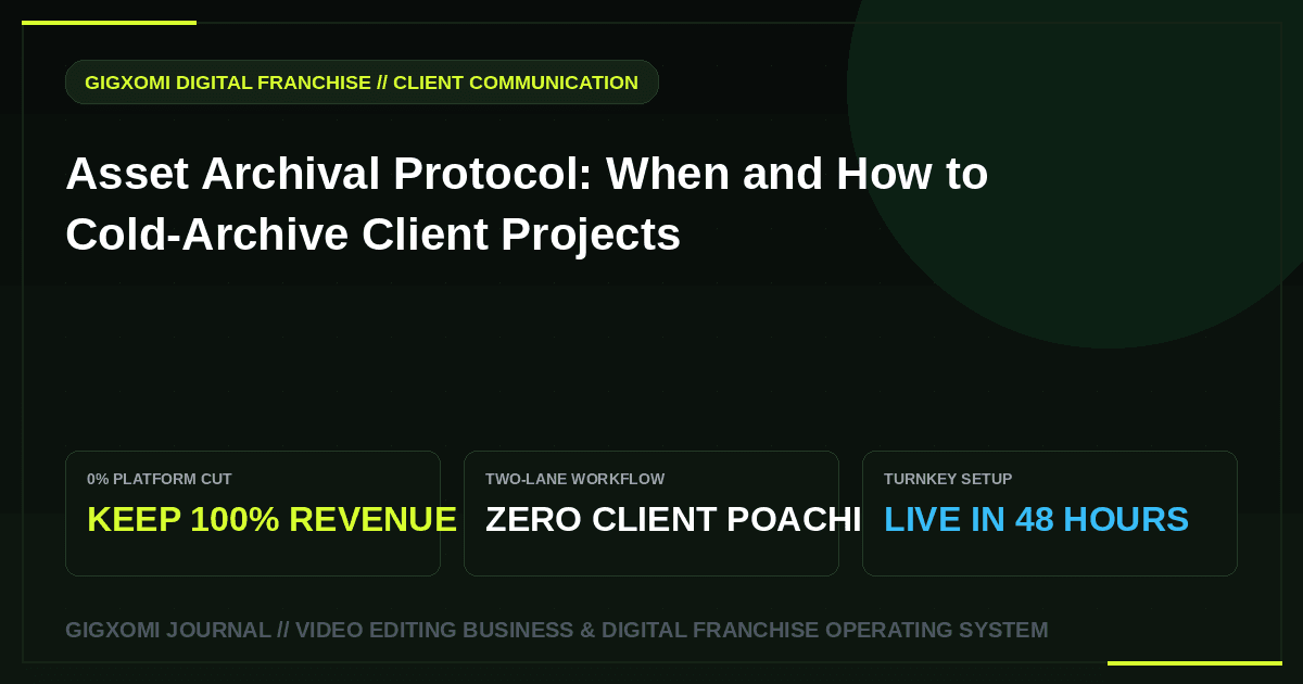 Asset Archival Protocol: When and How to Cold-Archive Client Projects
