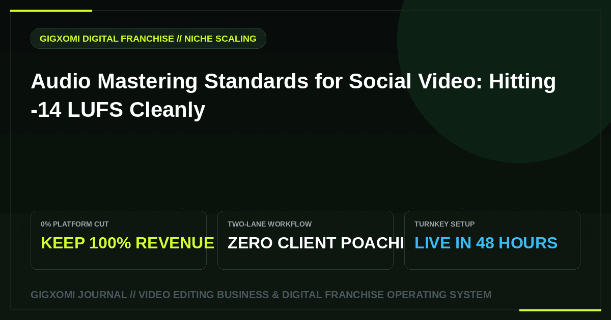 Audio Mastering Standards for Social Video: Hitting -14 LUFS Cleanly