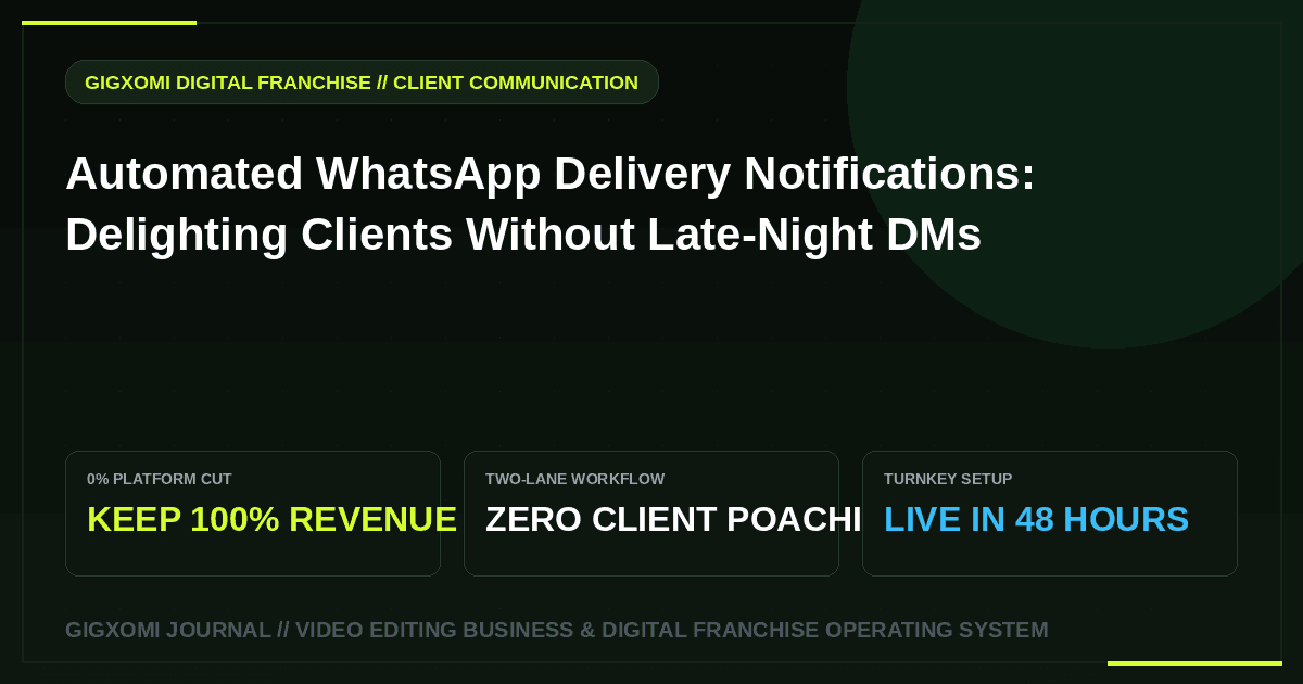 Automated WhatsApp Delivery Notifications: Delighting Clients Without Late-Night DMs