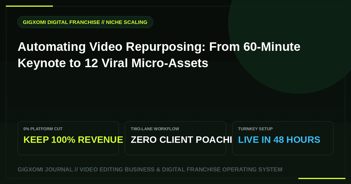 Automating Video Repurposing: From 60-Minute Keynote to 12 Viral Micro-Assets