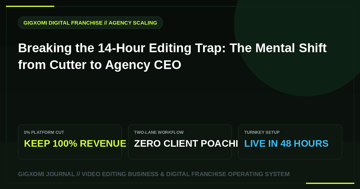 Breaking the 14-Hour Editing Trap: The Mental Shift from Cutter to Agency CEO