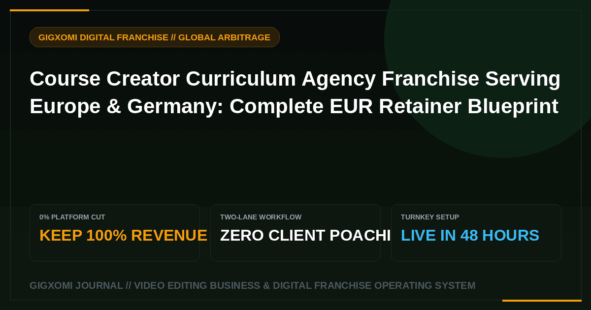 Course Creator Curriculum Agency Franchise Serving Europe & Germany: Complete EUR Retainer Blueprint