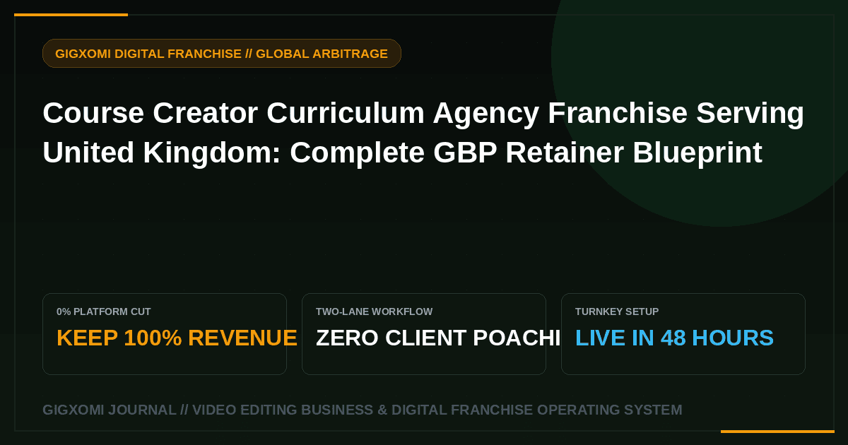 Course Creator Curriculum Agency Franchise Serving United Kingdom: Complete GBP Retainer Blueprint