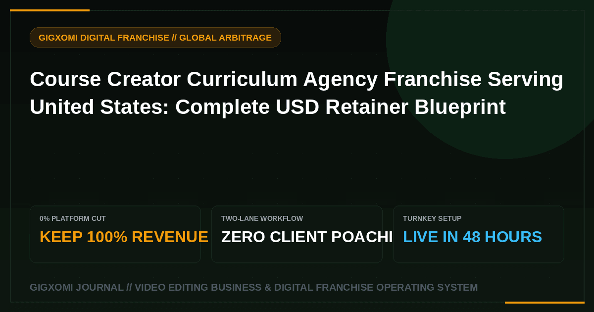 Course Creator Curriculum Agency Franchise Serving United States: Complete USD Retainer Blueprint