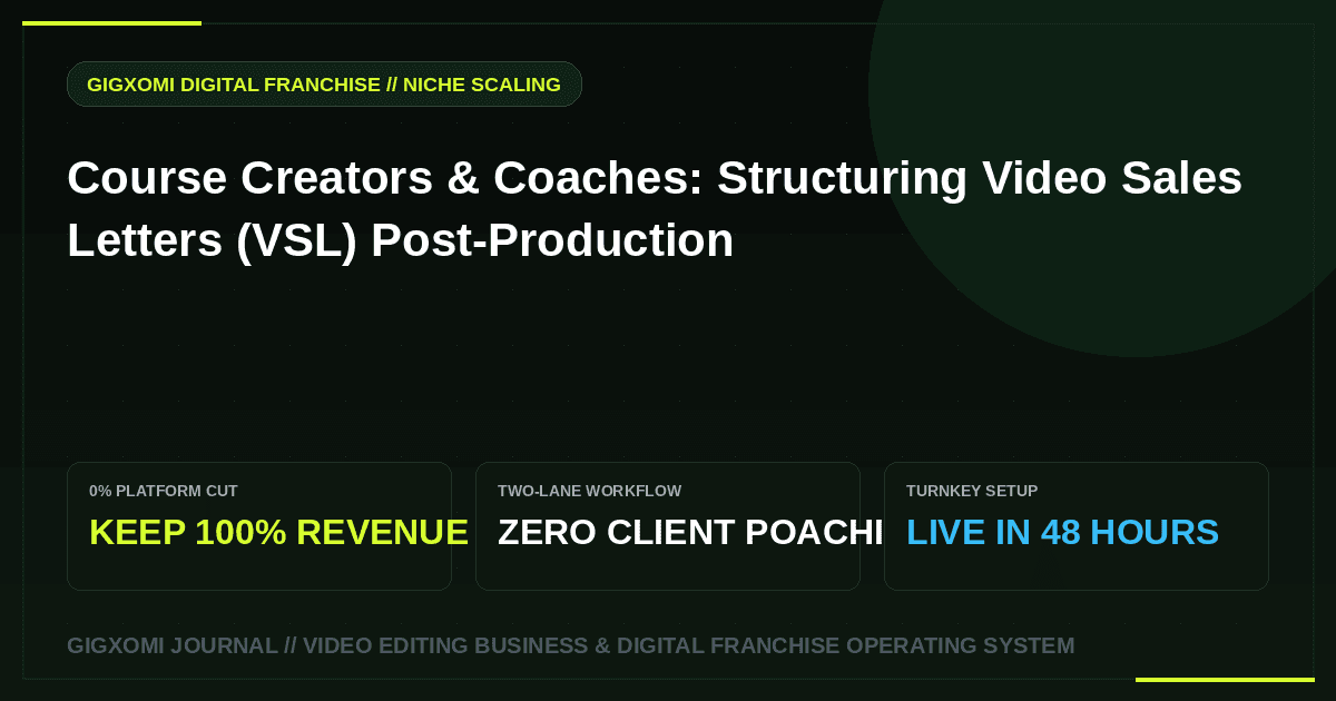 Course Creators & Coaches: Structuring Video Sales Letters (VSL) Post-Production