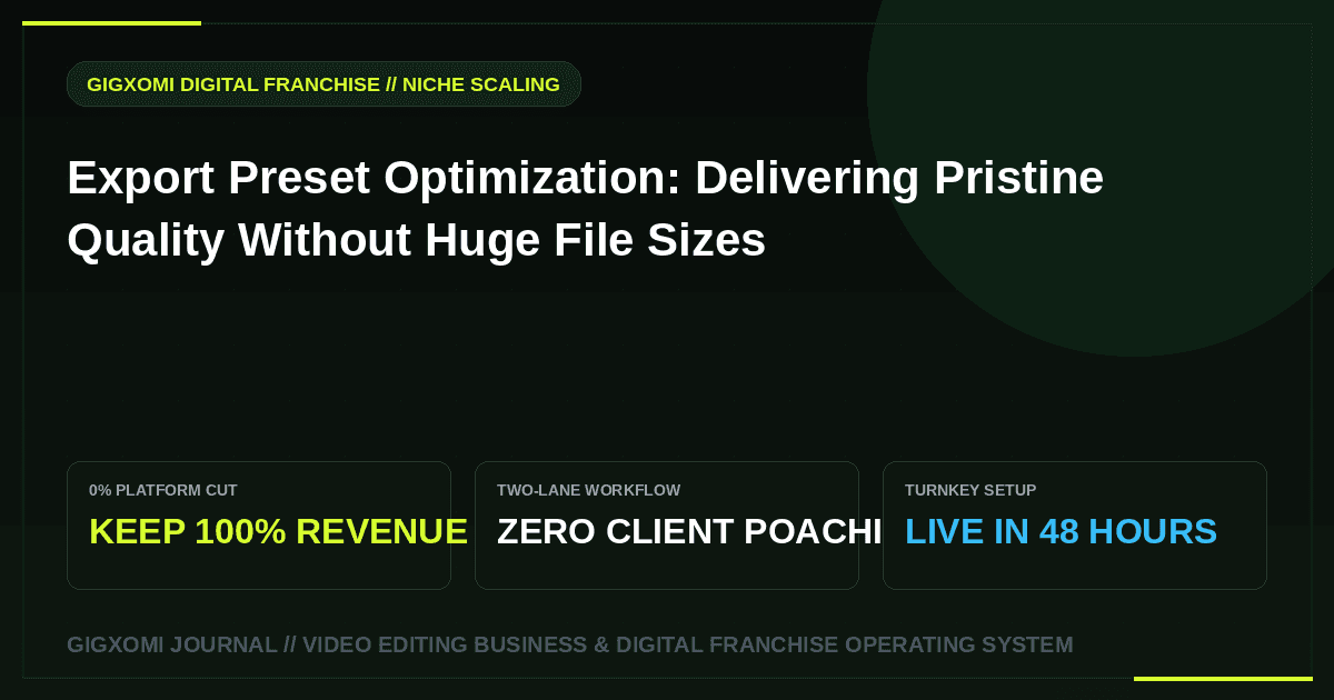 Export Preset Optimization: Delivering Pristine Quality Without Huge File Sizes