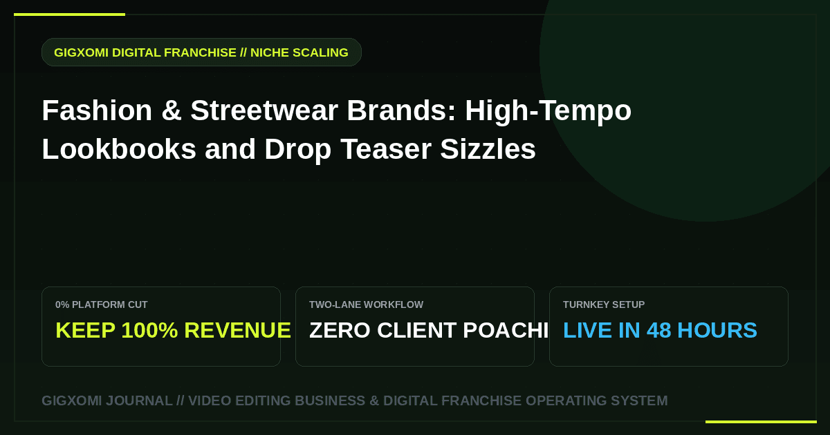 Fashion & Streetwear Brands: High-Tempo Lookbooks and Drop Teaser Sizzles