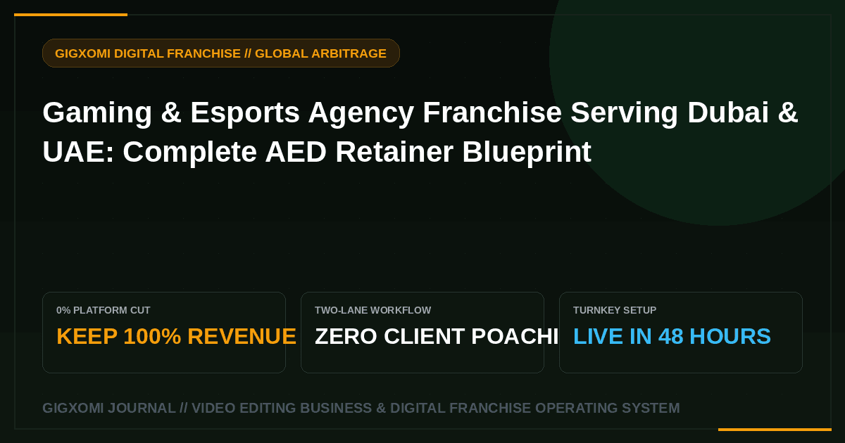 Gaming & Esports Agency Franchise Serving Dubai & UAE: Complete AED Retainer Blueprint