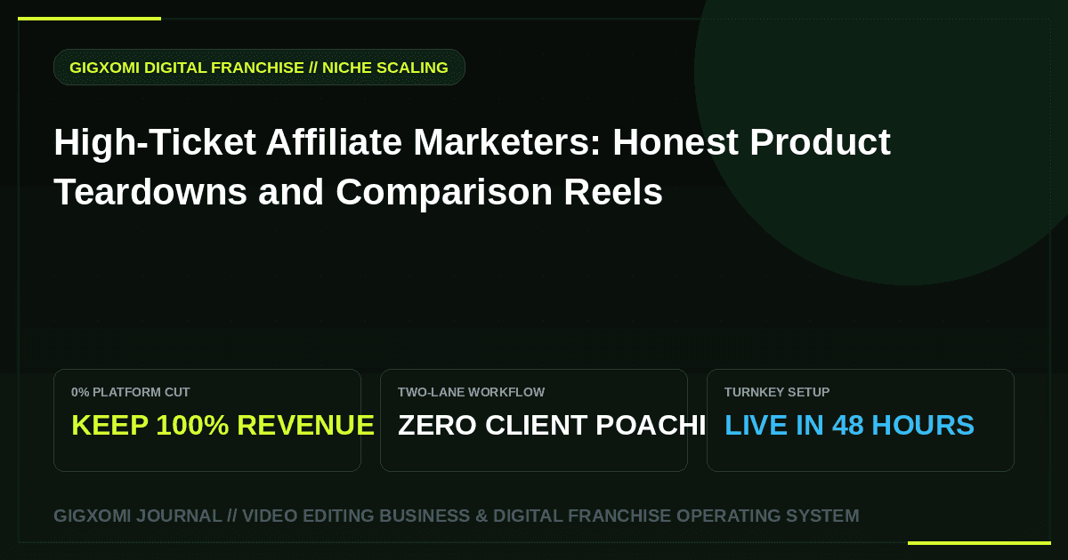 High-Ticket Affiliate Marketers: Honest Product Teardowns and Comparison Reels