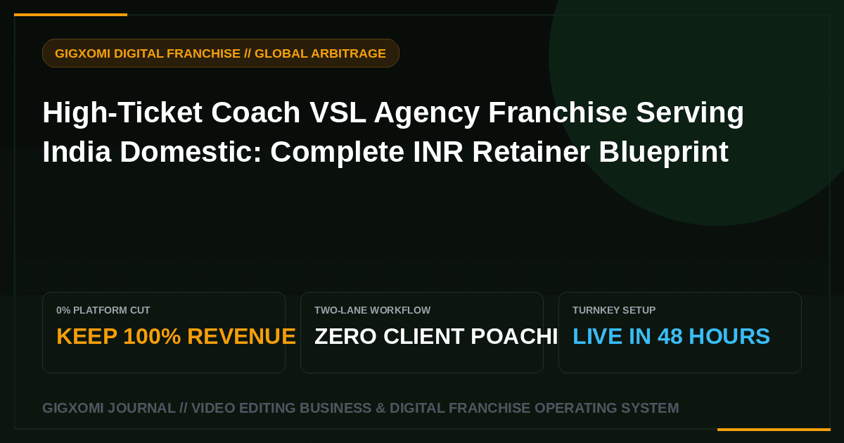 High-Ticket Coach VSL Agency Franchise Serving India Domestic: Complete INR Retainer Blueprint
