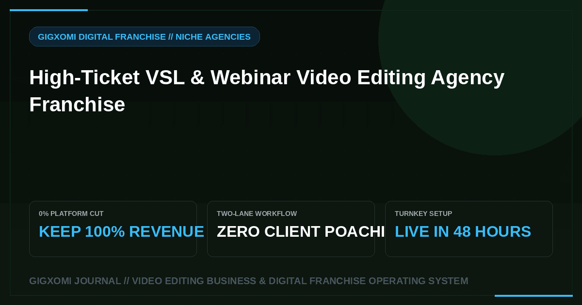 High-Ticket VSL & Webinar Video Editing Agency Franchise