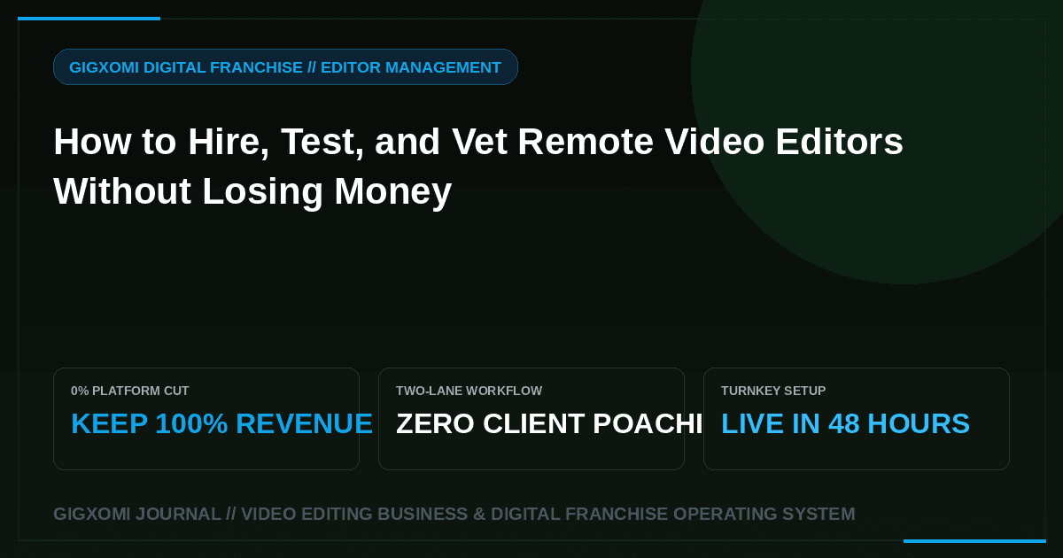 How to Hire, Test, and Vet Remote Video Editors Without Losing Money