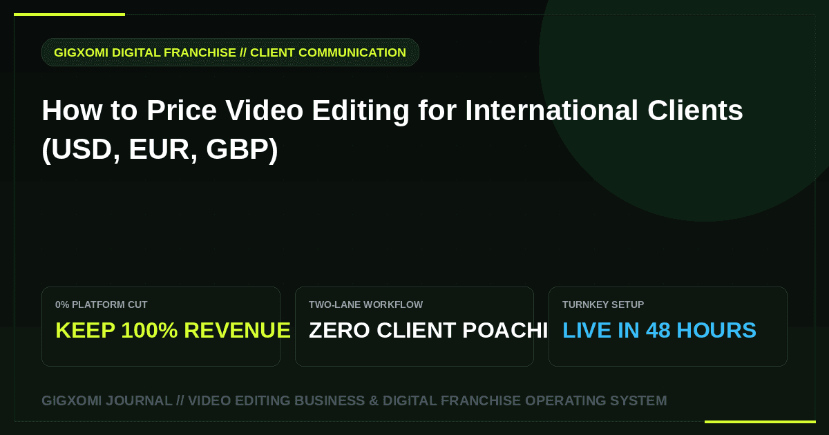 How to Price Video Editing for International Clients (USD, EUR, GBP)