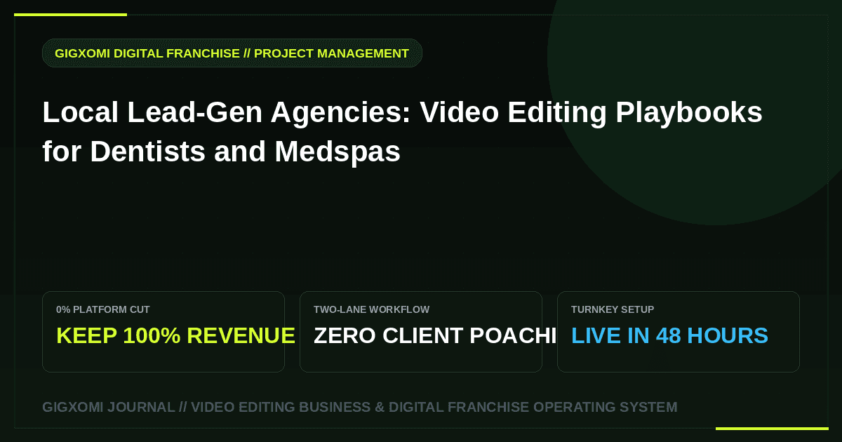 Local Lead-Gen Agencies: Video Editing Playbooks for Dentists and Medspas