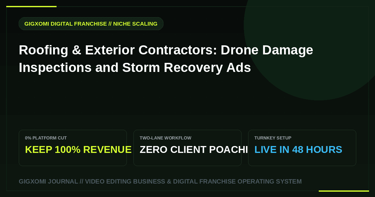 Roofing & Exterior Contractors: Drone Damage Inspections and Storm Recovery Ads