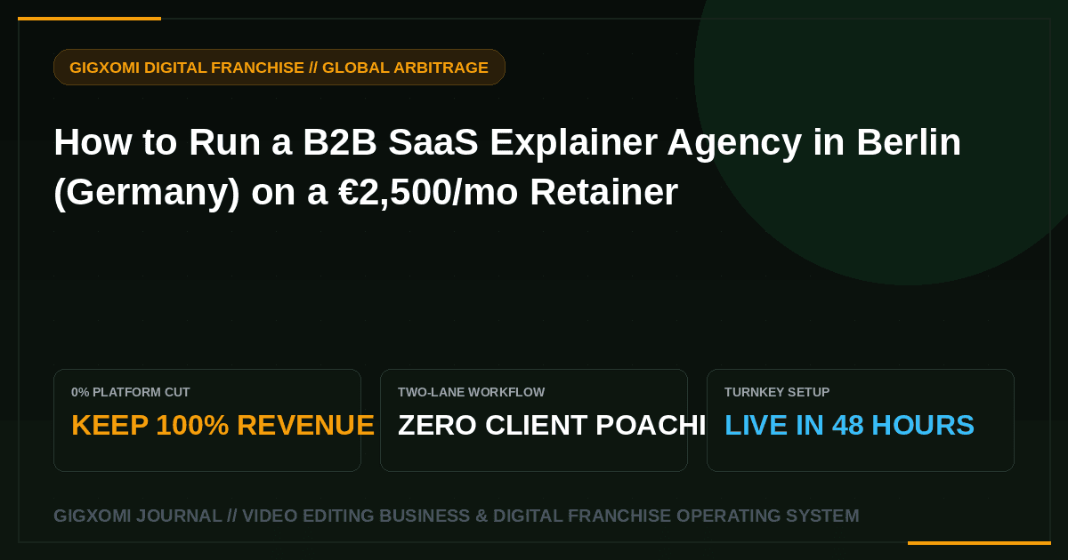 How to Run a B2B SaaS Explainer Agency in Berlin (Germany) on a €2,500/mo Retainer