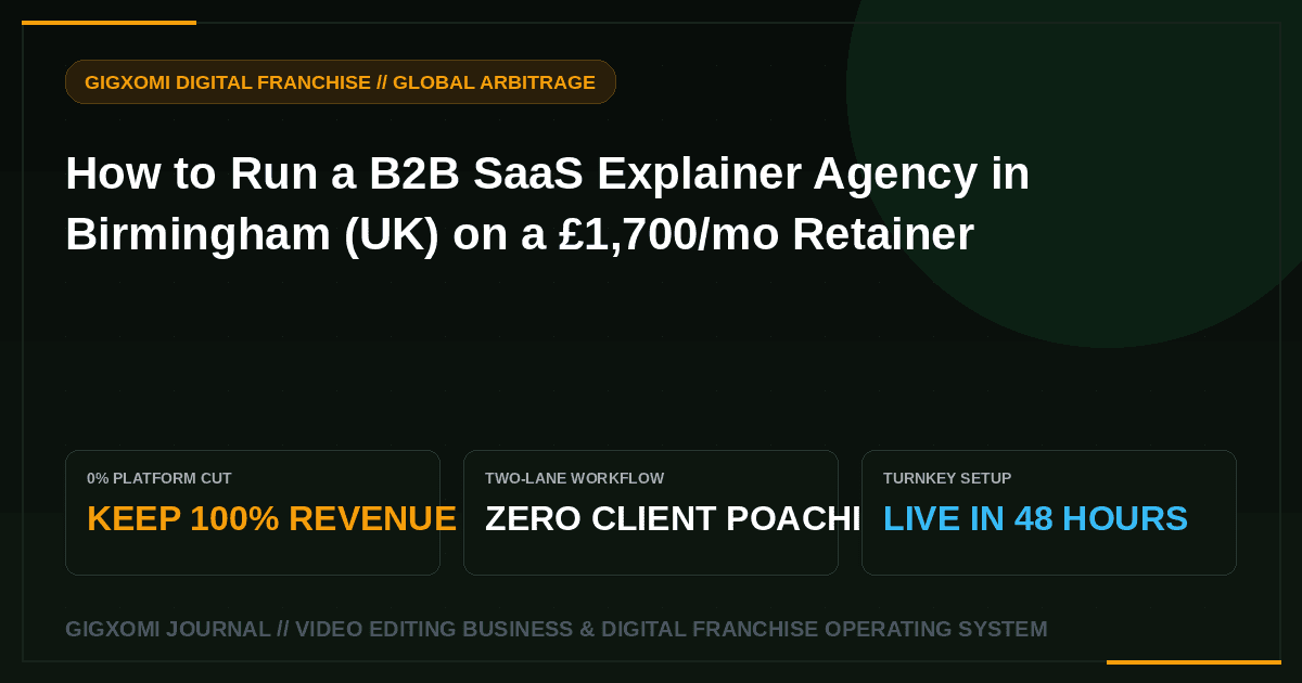 How to Run a B2B SaaS Explainer Agency in Birmingham (UK) on a £1,700/mo Retainer