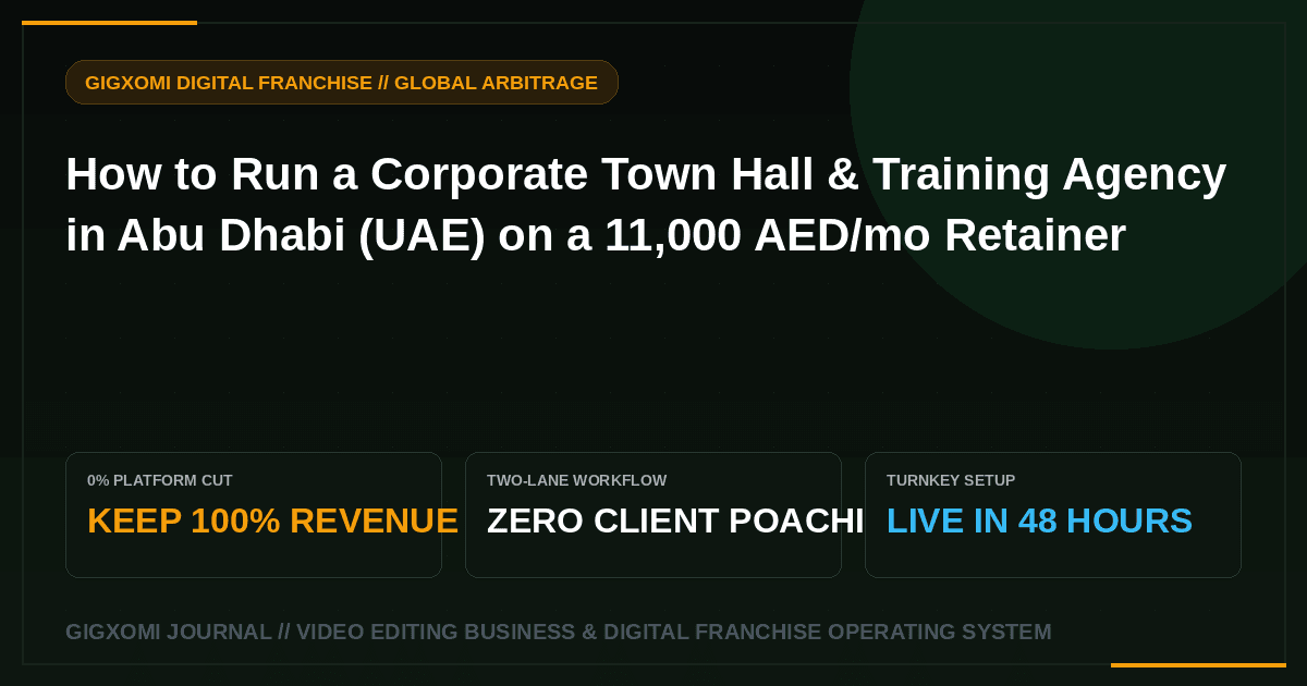 How to Run a Corporate Town Hall & Training Agency in Abu Dhabi (UAE) on a 11,000 AED/mo Retainer