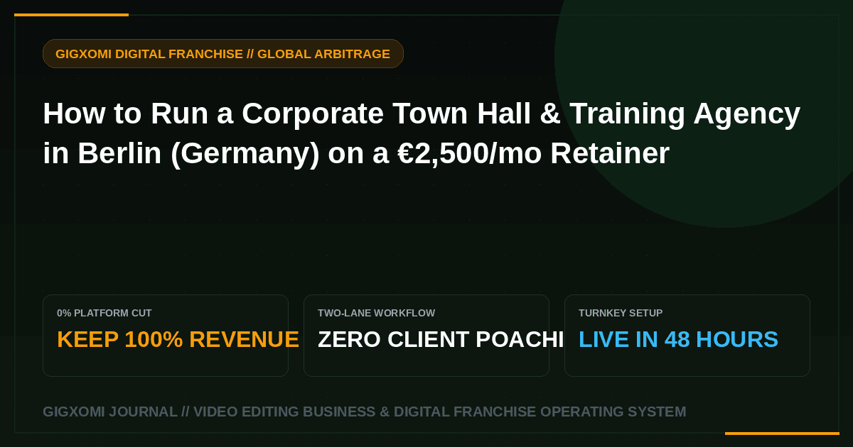How to Run a Corporate Town Hall & Training Agency in Berlin (Germany) on a €2,500/mo Retainer