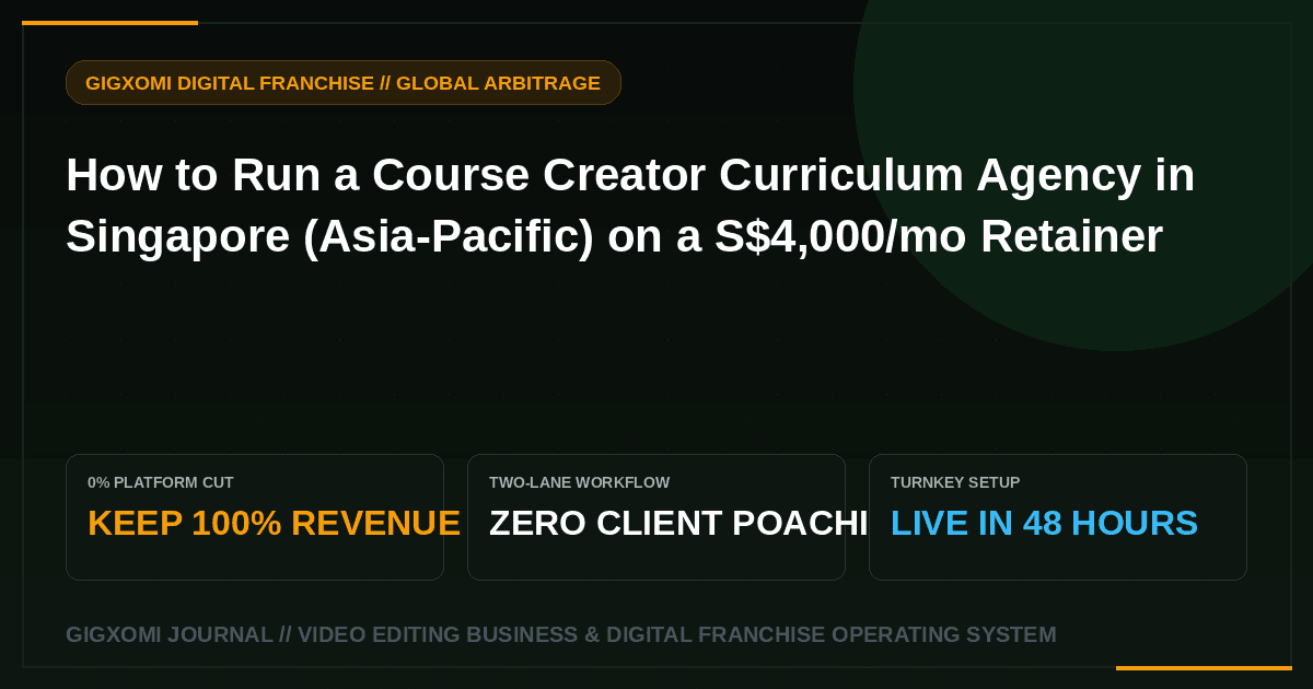 How to Run a Course Creator Curriculum Agency in Singapore (Asia-Pacific) on a S$4,000/mo Retainer