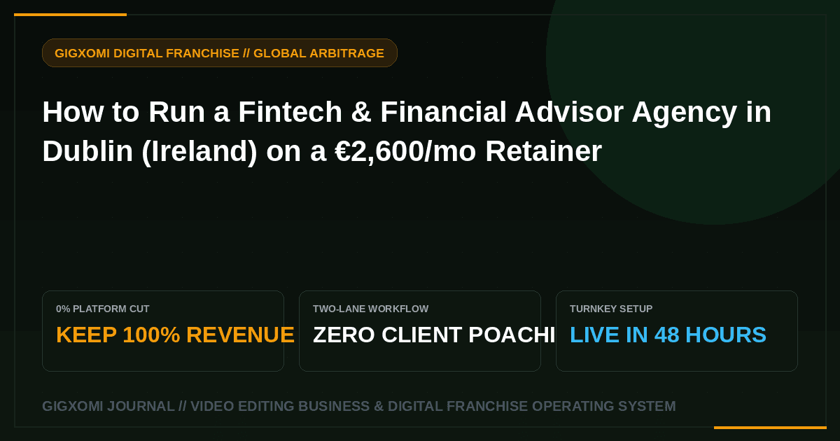 How to Run a Fintech & Financial Advisor Agency in Dublin (Ireland) on a €2,600/mo Retainer