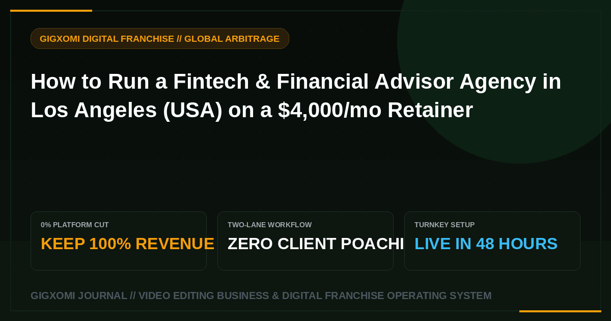How to Run a Fintech & Financial Advisor Agency in Los Angeles (USA) on a $4,000/mo Retainer