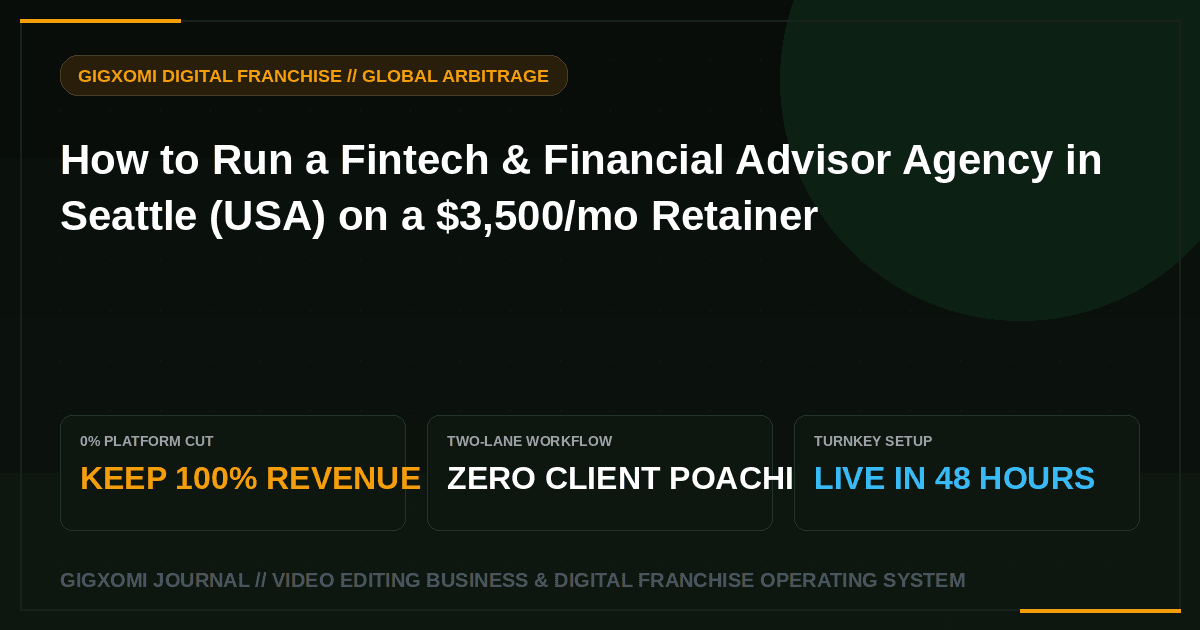 How to Run a Fintech & Financial Advisor Agency in Seattle (USA) on a $3,500/mo Retainer