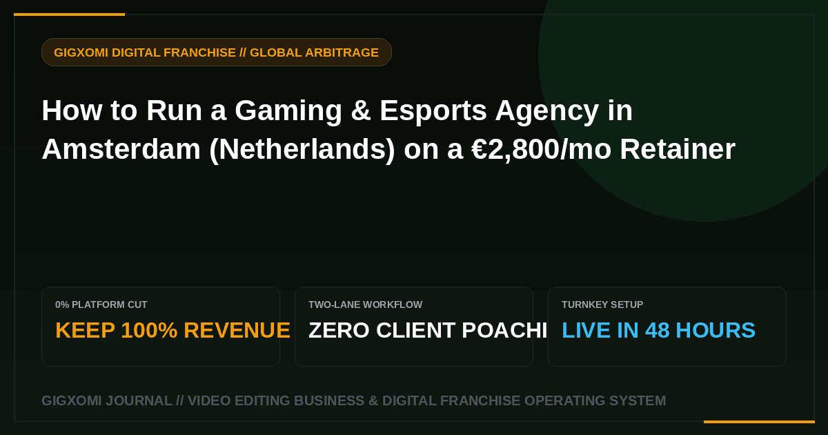 How to Run a Gaming & Esports Agency in Amsterdam (Netherlands) on a €2,800/mo Retainer