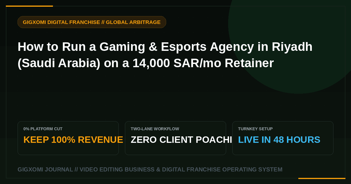 How to Run a Gaming & Esports Agency in Riyadh (Saudi Arabia) on a 14,000 SAR/mo Retainer