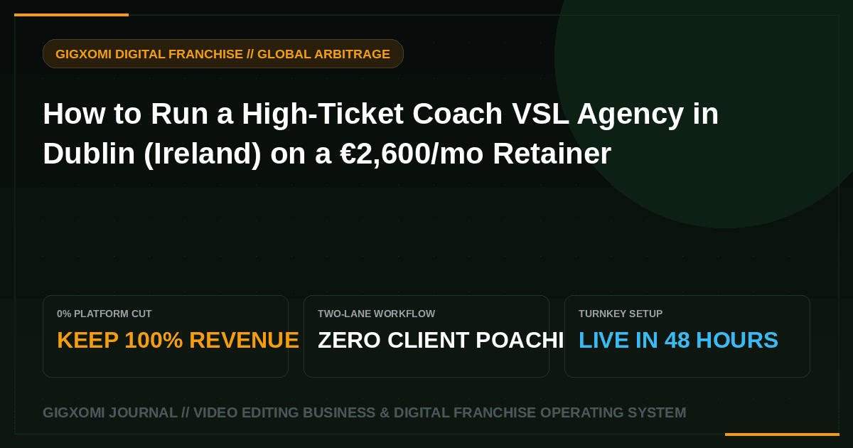 How to Run a High-Ticket Coach VSL Agency in Dublin (Ireland) on a €2,600/mo Retainer
