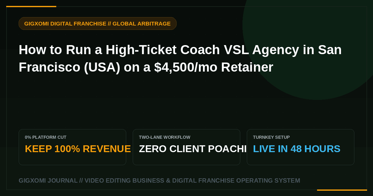 How to Run a High-Ticket Coach VSL Agency in San Francisco (USA) on a $4,500/mo Retainer