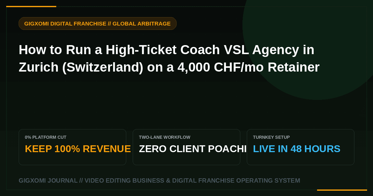How to Run a High-Ticket Coach VSL Agency in Zurich (Switzerland) on a 4,000 CHF/mo Retainer