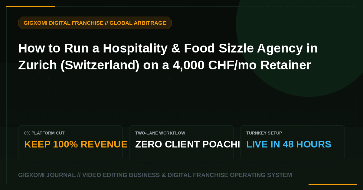 How to Run a Hospitality & Food Sizzle Agency in Zurich (Switzerland) on a 4,000 CHF/mo Retainer
