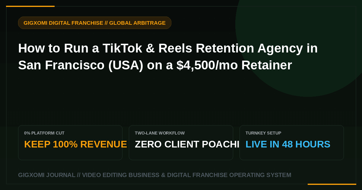 How to Run a TikTok & Reels Retention Agency in San Francisco (USA) on a $4,500/mo Retainer
