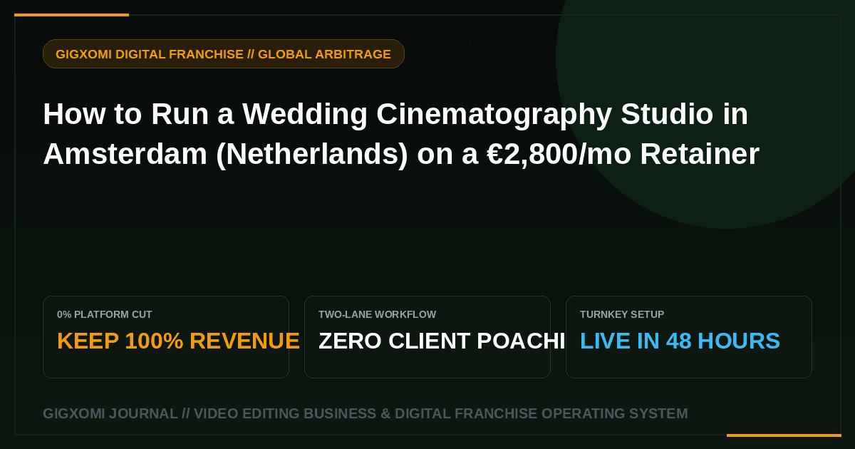 How to Run a Wedding Cinematography Studio in Amsterdam (Netherlands) on a €2,800/mo Retainer