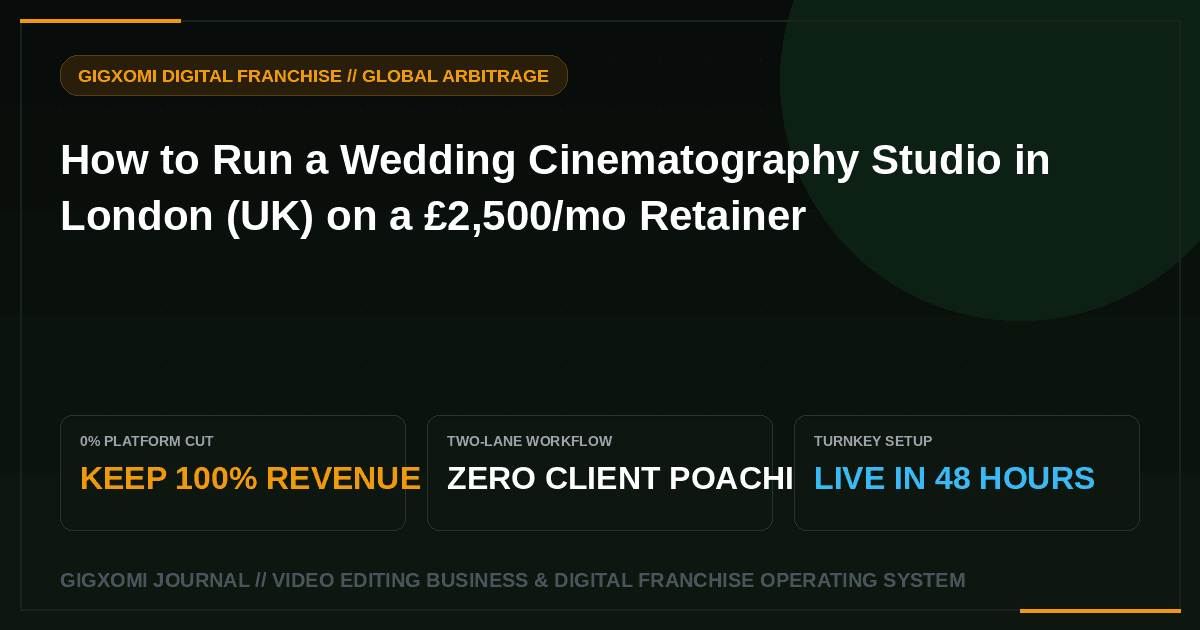 How to Run a Wedding Cinematography Studio in London (UK) on a £2,500/mo Retainer
