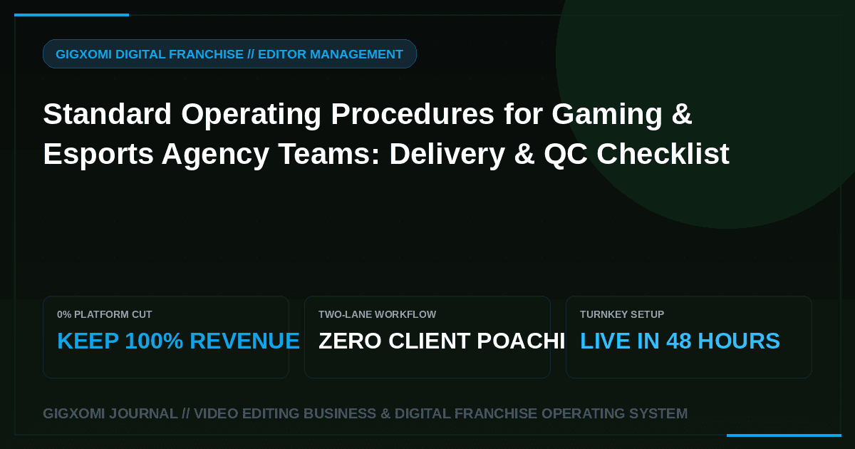 Standard Operating Procedures for Gaming & Esports Agency Teams: Delivery & QC Checklist