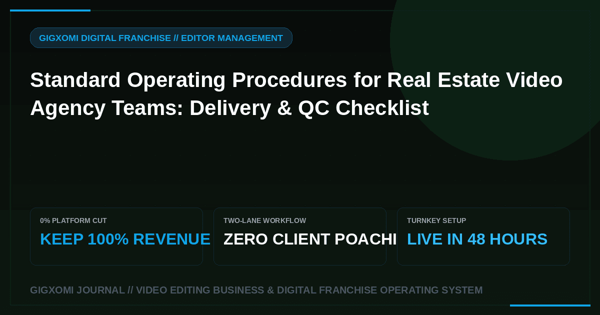 Standard Operating Procedures for Real Estate Video Agency Teams: Delivery & QC Checklist