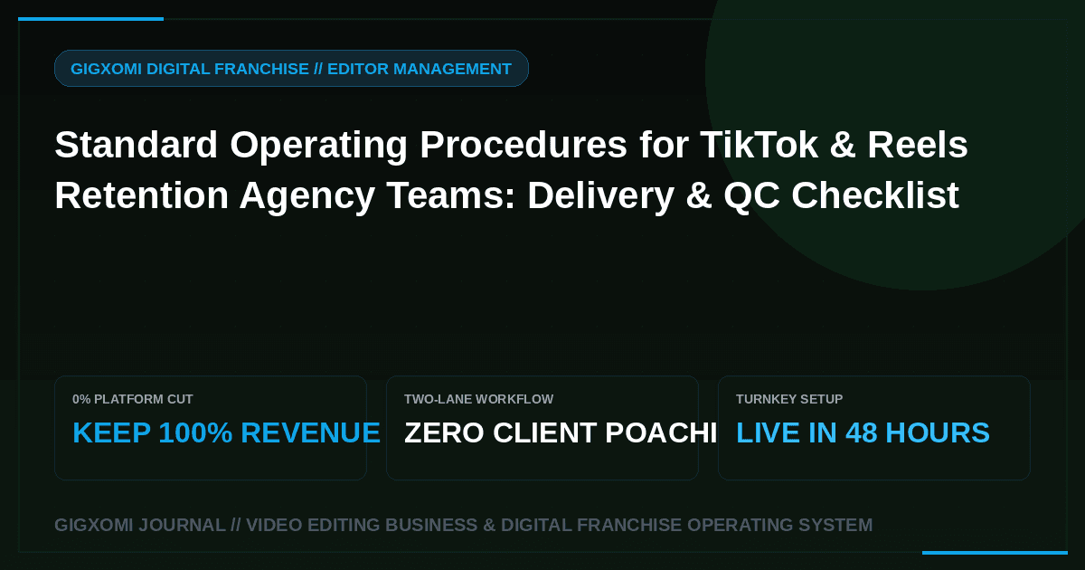 Standard Operating Procedures for TikTok & Reels Retention Agency Teams: Delivery & QC Checklist