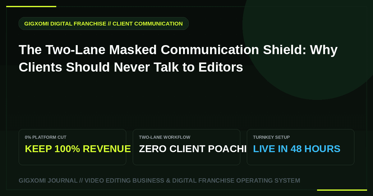 The Two-Lane Masked Communication Shield: Why Clients Should Never Talk to Editors