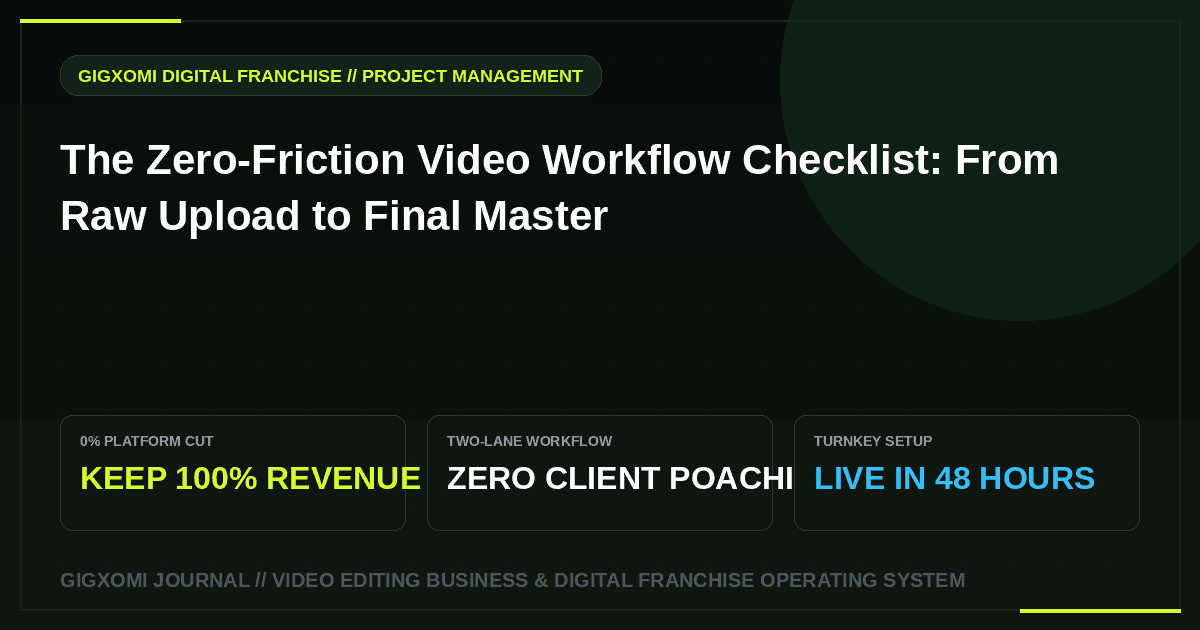 The Zero-Friction Video Workflow Checklist: From Raw Upload to Final Master