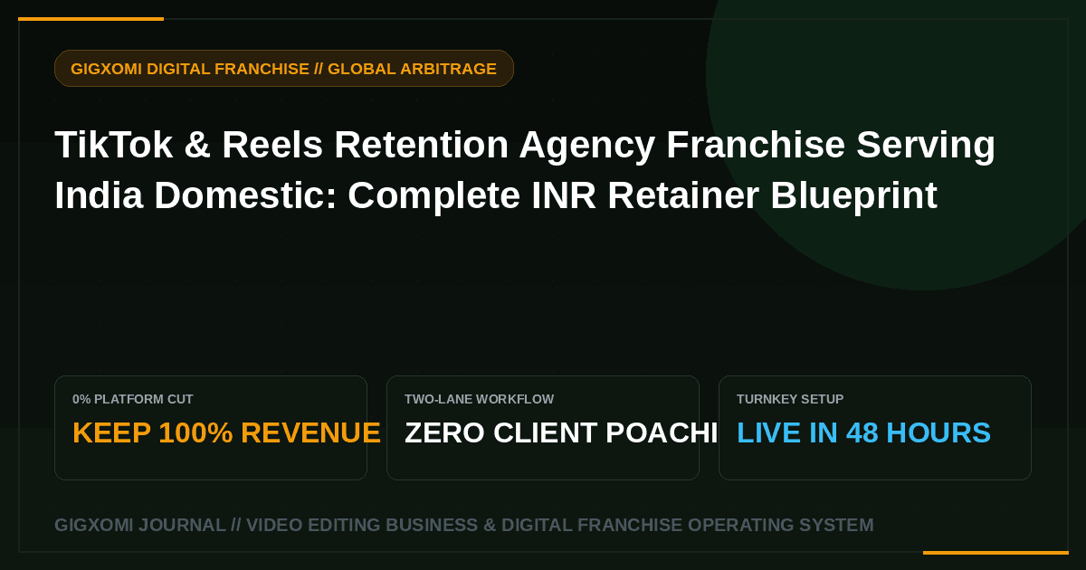 TikTok & Reels Retention Agency Franchise Serving India Domestic: Complete INR Retainer Blueprint