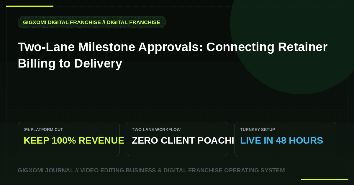 Two-Lane Milestone Approvals: Connecting Retainer Billing to Delivery