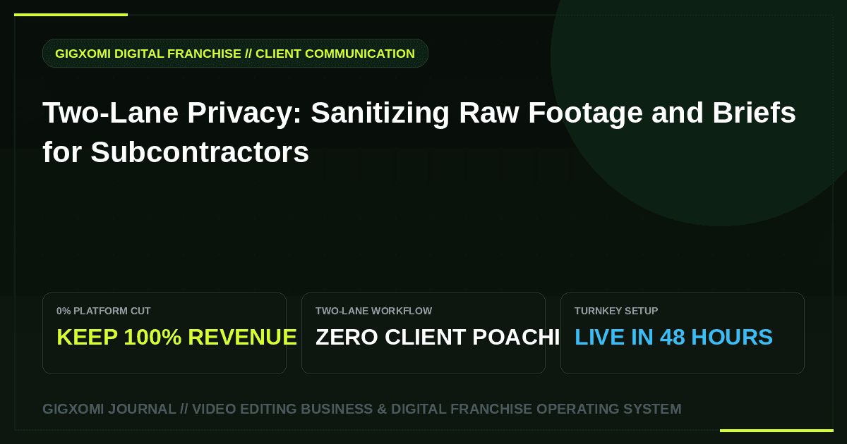 Two-Lane Privacy: Sanitizing Raw Footage and Briefs for Subcontractors