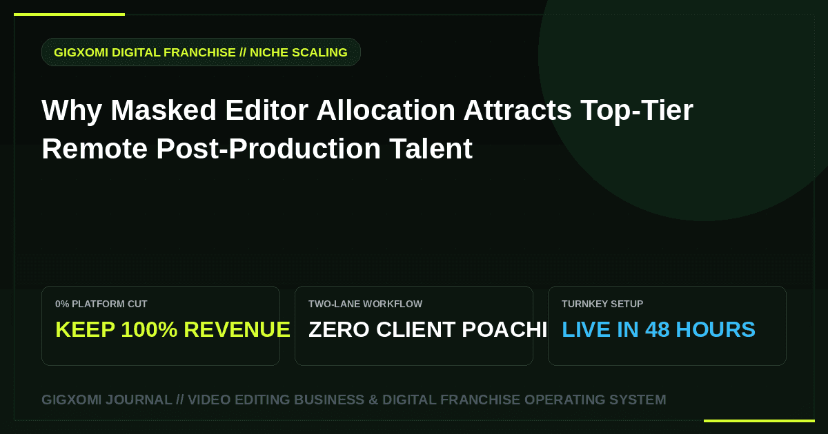 Why Masked Editor Allocation Attracts Top-Tier Remote Post-Production Talent